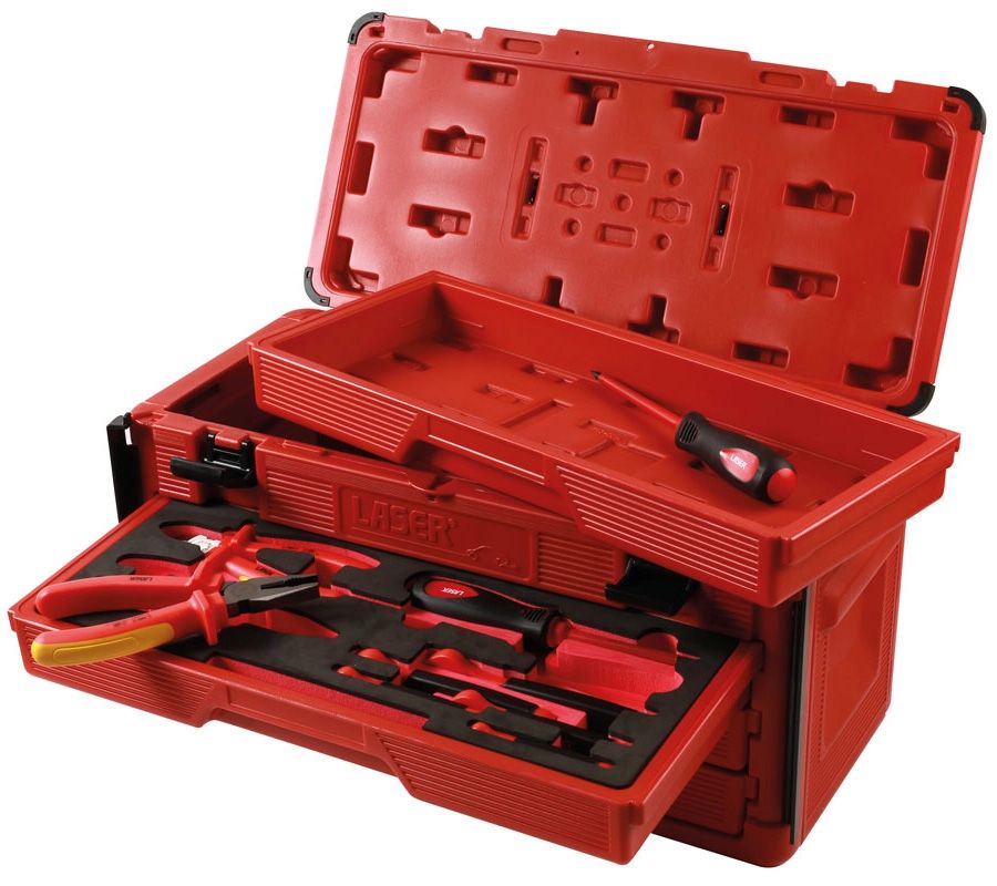 Laser Tools LAS-8328 szigetelt / hibrid VDE 1000 V szerszámkészlet 3 fiókos szerszámos ládában, 27 részes termék fő termékképe